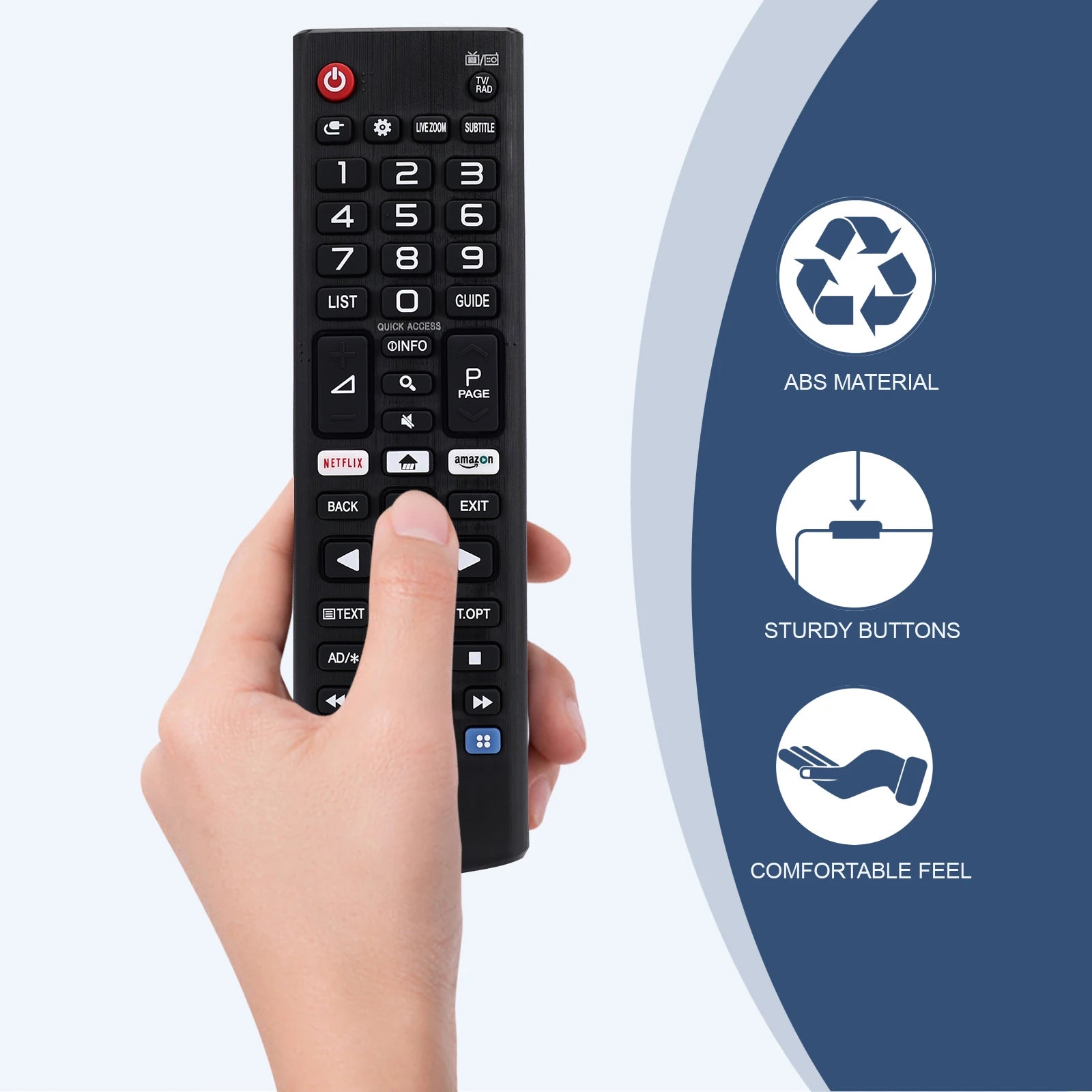 Mando a Distancia Universal AKB 75095308 ABS De Alta Calidad Para L.G Smart TV 32LJ610V 43UJ634V 49UJ634V 55UJ634V 65UJ634V 43UJ