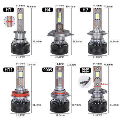 K5C plus 140W H7 H11 H4 H1 Canbus Led Bulbs 4300K LED HB3 9005 HB4 9006 K6C Led Double Copper Tube 12V 2PCS