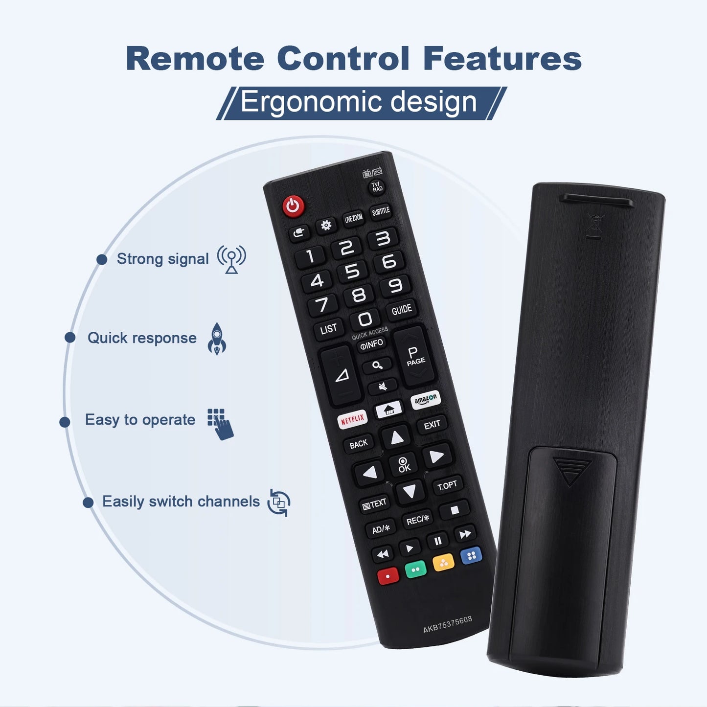 Mando a Distancia Universal AKB 75095308 ABS De Alta Calidad Para L.G Smart TV 32LJ610V 43UJ634V 49UJ634V 55UJ634V 65UJ634V 43UJ