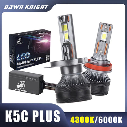 K5C plus 140W H7 H11 H4 H1 Canbus Led Bulbs 4300K LED HB3 9005 HB4 9006 K6C Led Double Copper Tube 12V 2PCS